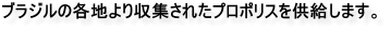 ブラジルの各地より収集されたプロポリスを供給します。